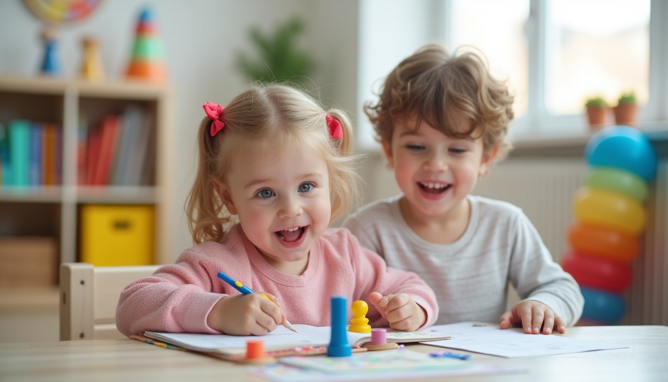 Părinți și copii zâmbitori la o cresa privata Ploiesti