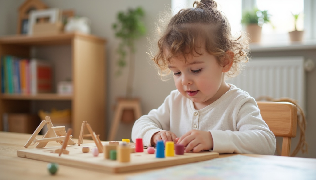 Copii fericiți și angajați într-o clasă Montessori, explorând materiale educaționale colorate și diverse