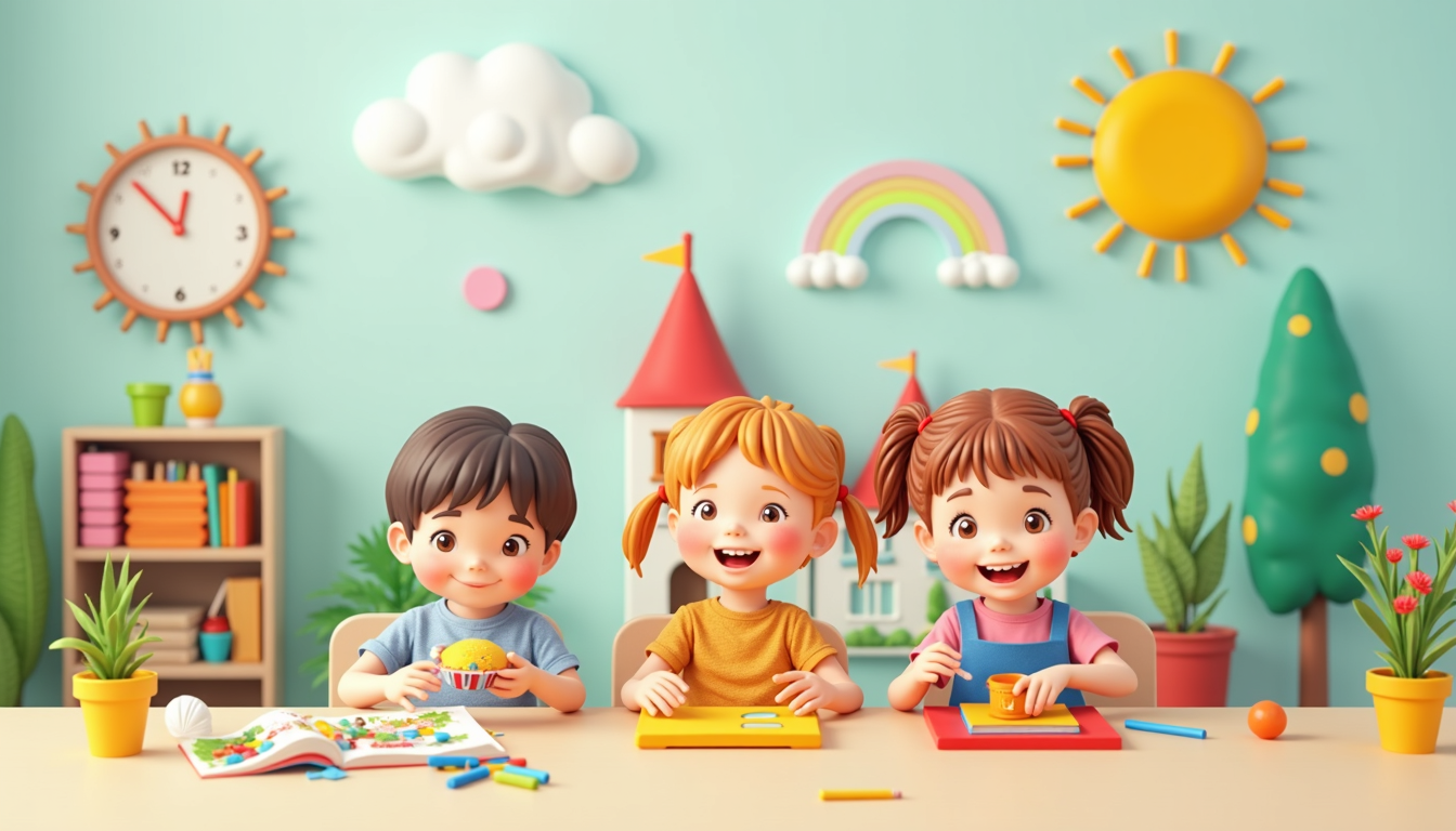 Copii fericiți la grădinița în Ploiești explorând și învățând